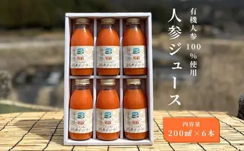 宇陀 はじまり屋の有機人参100％使用 人参ジュース 200ml×6本／ にんじん 有機野菜 無添加 はじまり屋 奈良県 宇陀市 贈り物 ギフト ふるさと納税