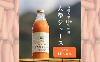 宇陀 はじまり屋の有機人参100％使用 人参ジュース 1000ml×6本／ にんじん 有機野菜 無添加 はじまり屋 奈良県 宇陀市 贈り物 ギフト ふるさと納税