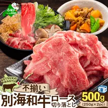 北海道 別海町 別海和牛 ロース 不揃い 切り落とし 500g（250g×2パック）【FF0000026】