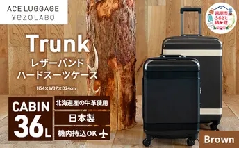 Trunkレザーバンドハードスーツケース_No.5800177 ブラウン 36L キャリーバッグ 旅行バッグ 旅行 海外旅行 旅行用品 日本製