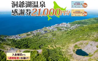 洞爺湖温泉感謝券 21000円 分 金券 クーポン 洞爺湖 湖 温泉 リゾート 有珠山 火山 自然 花火 イルミネーション 旅行 観光 宿泊 施設 北海道