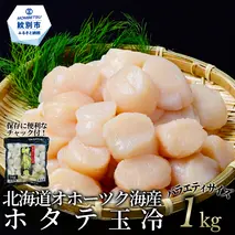 19-76 北海道オホーツク海産ホタテ玉冷バラエティサイズ(1kg)| 訳あり サイズ不揃い