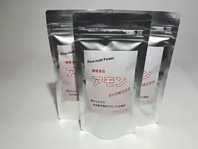 腸活習慣　健康食品アモン　保存料無添加　麹のちから　発芽玄米　カルシウム　ウコン　100g×３袋