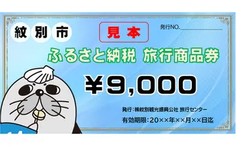 30-53 紋別市ふるさと納税旅行商品券　9,000円分