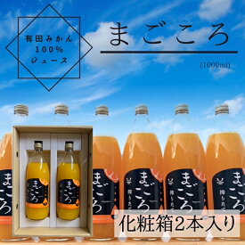 ZE6368n_有田みかんジュース100％1000ml 2本セット化粧箱入り【まごころ】