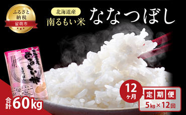 12ヶ月 定期便 北海道産 うるち米 ななつぼし 5kg 米