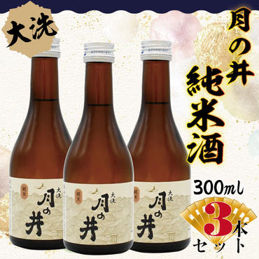 日本酒 純米酒 辛口 月の井 300ml 3本 セット 大洗 地酒