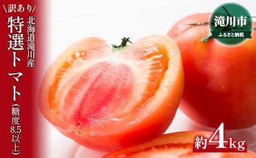 北海道 滝川市 産 訳あり 特選トマト(糖度8.5以上)約4kg＜2024年7月上旬～順次出荷＞｜トマト とまと 規格外 2024年発送 令和6年発送 野菜 やさい 糖度 高糖度 先行受付