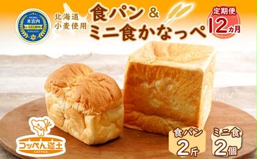 【12ヵ月定期便】食パン2斤、ミニ食かなっぺ2個