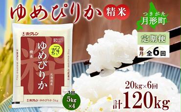 北海道 定期便 6ヵ月連続6回 令和6年産 ゆめぴりか 5kg×4袋 特A 精米 米 白米 ご飯 お米 ごはん 国産 ブランド米 肉料理 ギフト 常温 お取り寄せ 産地直送 送料無料