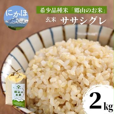 【希少品種米】ササニシキの親　農薬不使用のササシグレ「郷山のお米」2kg（玄米）