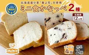 12カ月 定期便 かなっぺ 2種（ プレーン 黒豆 ） ミニ食パン