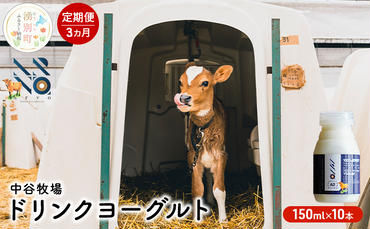 【3カ月定期便】中谷牧場 ドリンクヨーグルト 150ml×10本 ジャージー牛 A2ミルク やさしい 国産 オホーツク 北海道