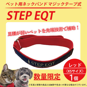 ペット用ネックバンド マジックテープ式 STEP EQT 転倒防止 レッド XSサイズ 犬 猫 ペット 首輪 ペット用品 足腰 サポート