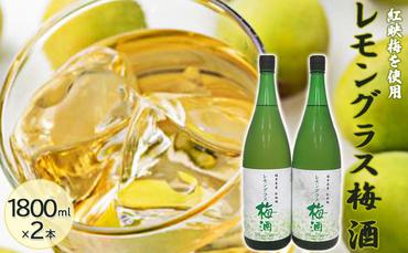 福井県産 紅映梅を使用した レモングラス梅酒（1800ml）2本セット　