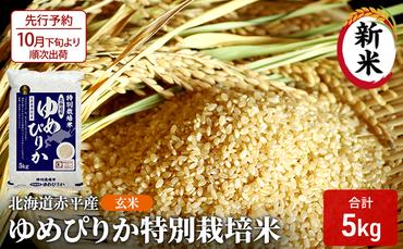 玄米 北海道赤平産 ゆめぴりか 5kg 特別栽培米 米 北海道