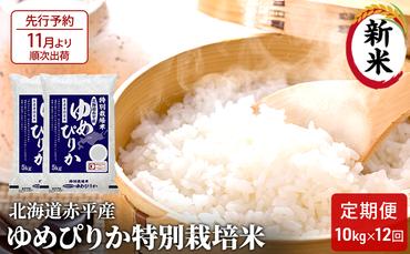 北海道赤平産 ゆめぴりか 10kg (5kg×2袋) 特別栽培米 【12回お届け】 米 北海道 定期便