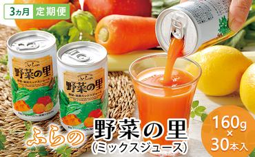 【 3ヵ月 定期便 】ふらの 野菜の里 160g×30本入　野菜 果物 ミックスジュース