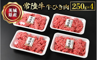 【常陸牛】牛ひき肉 250g×4 合計1kg 牛肉 お肉 挽肉 ひき肉 4パック ハンバーグ メンチカツ