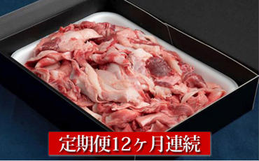 【定期便】【国産】牛すじ肉 1kg(500g×2) 12ヶ月連続お届け