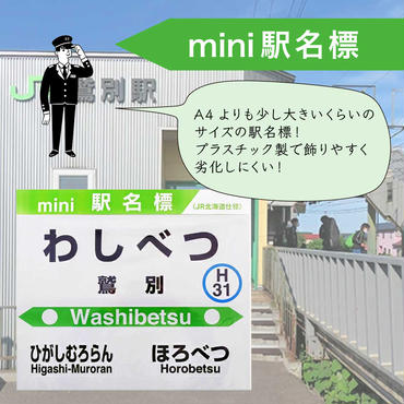 ◆鷲別駅◆mini駅名標