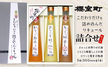 櫻室町 こだわりだけを詰め込んだ リキュール 詰合せ 300mlx3本セット（L3-4E） お酒 アルコール 酒