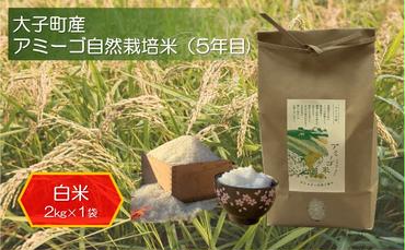 アミーゴ自然栽培米（5年目) 白米2kg 茨城県 大子町 米
