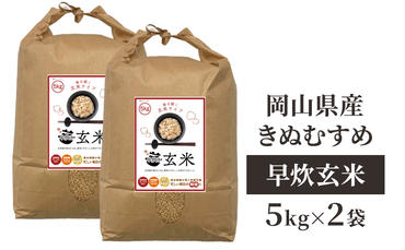 早炊 玄米 岡山県産 きぬむすめ 5kg×2袋 お米 米 コメ 国内産