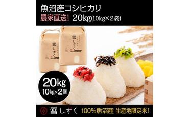 魚沼産コシヒカリ【農家直送!】 10kg×2袋