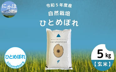 令和5年産 自然栽培【玄米】ひとめぼれ5kg×1