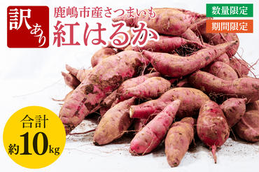 【訳あり】紅はるか約10kg【さつまいも サツマイモ 紅はるか 茨城県 鹿嶋市 10000円以下】（KAM-20）