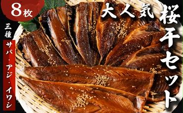 海の京都 大人気 桜干セット 3種8枚 やまいち 桜干 魚貝類 干物 醤油漬け たまり醤油 オリジナル 出汁 京都 日本海 アジ イワシ サバ 魚介 丹後 