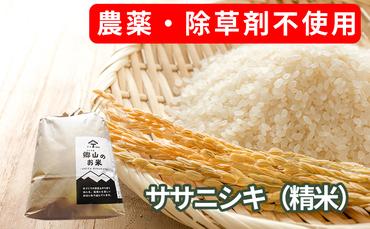 農薬・除草剤不使用で栽培したササニシキ「郷山のお米 10kg」（5kg×2袋 精米）