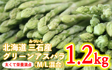 北海道産 グリーンアスパラ M / L 混合 1.2kg ＜数量限定＞