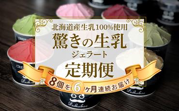 ＜6ヶ月定期便＞北海道産 生乳 ジェラート アイス 毎月8個  詰め合わせ ジェラートセット