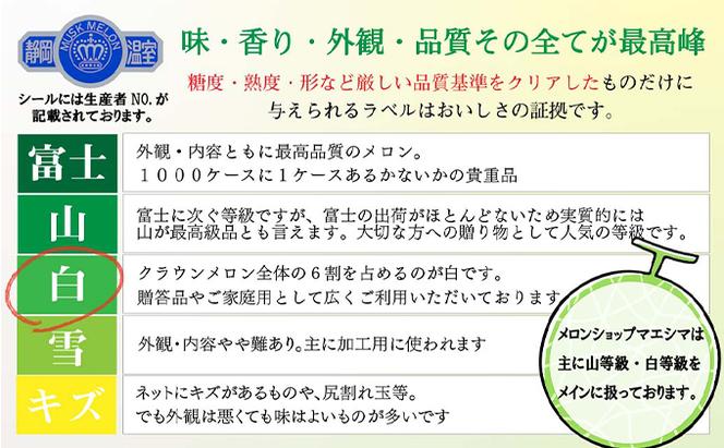 定期便 3ヶ月 メロン 静岡 クラウンメロン 中玉 1.3kg前後 2玉入り 並（白等級） マスクメロン 果物 フルーツ 高級 食材 デザート おやつ 定期 お楽しみ 3回