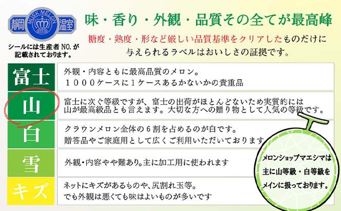 クラウンメロン【上（山等級）】中玉（1.3kg前後）6玉入り 人気 厳選 ギフト 贈り物 デザート グルメ 果物 袋井市