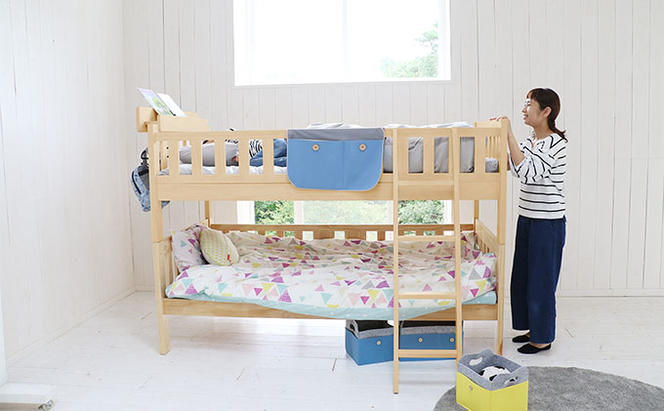 E-Toko 2段ベッド（ベッドラック付）-ナチュラル- キッズ 入学祝 子供用 子ども用 新生活 インテリア おしゃれ かわいい ベッド