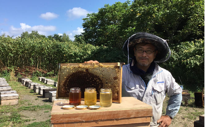 瀬尾養蜂園さんの「富良野純蜂蜜」2種各2個セット（アカシア蜜／百花蜜）蜂蜜 はちみつ ハニー 国産 北海道 富良野市 ふらの 道産 食べ比べ 詰め合わせ