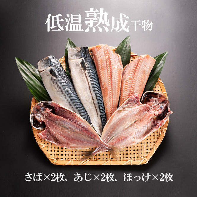 低温熟成干物 6枚 鮭切身 1kg セット 魚 おかず 惣菜 切り身 あじ ほっけ さば ひもの そうざい さかな 干物 鮭 切身