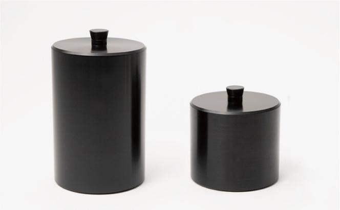 茶筒　キャニスター　canister-S half　黒　密閉容器　アルマイト加工商品