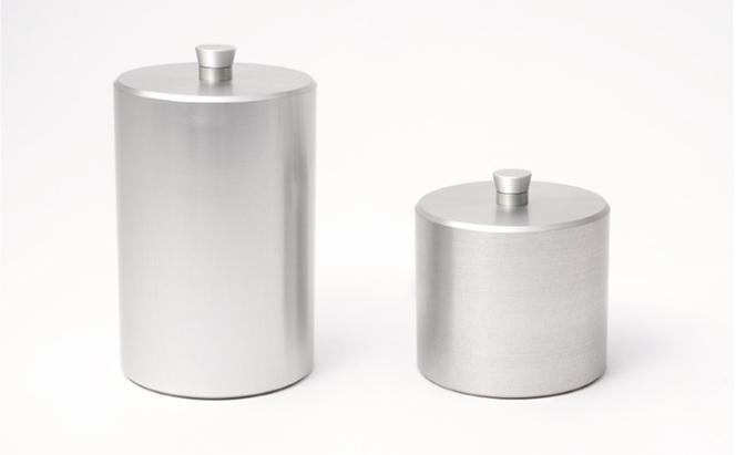 茶筒　キャニスター　canister-S　白　密閉容器　アルマイト加工商品