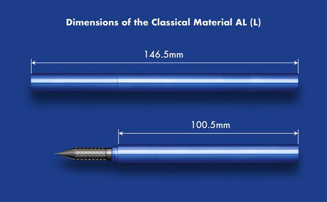 筆記具　金属つけペン ペン軸 クラシカルマテリアルAL-L（ロングサイズ）ペン先0.5mm付き