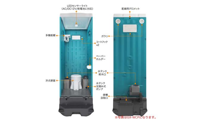 日野興業 仮設トイレ GX-AQP 簡易水洗式 陶器製 和式便器