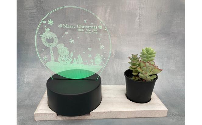 クリスマス　カラフルタッチ2個セット（MerryChristmas雪だるまとツリー） ｜ インテリア 季節用品 季節もの クリスマスグッズ 飾り 小物 光る LED 色が変わる 6色 電池式 USB式 兼用タイプ ※離島への配送不可 ※2025年12月中旬～12月下旬頃に順次発送予定