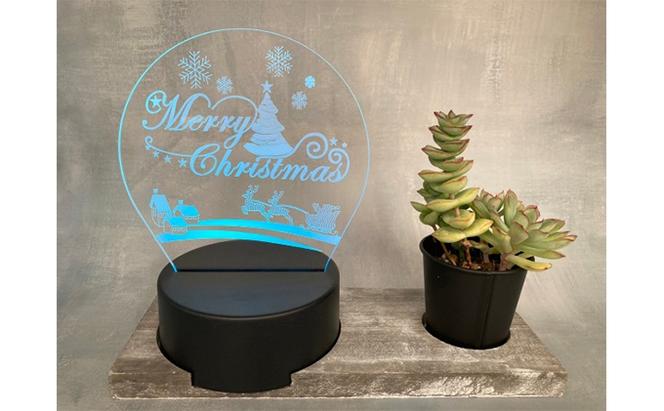 クリスマス　カラフルタッチ2個セット（MerryChristmasツリーとトナカイ） ｜ インテリア 季節用品 季節もの クリスマスグッズ 飾り 小物 光る LED 色が変わる 6色 電池式 USB式 兼用タイプ ※離島への配送不可 ※2025年12月中旬～12月下旬頃に順次発送予定