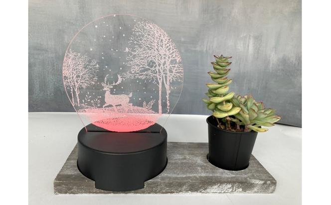 クリスマス　カラフルタッチ2個セット（MerryChristmasツリーとトナカイ） ｜ インテリア 季節用品 季節もの クリスマスグッズ 飾り 小物 光る LED 色が変わる 6色 電池式 USB式 兼用タイプ ※離島への配送不可 ※2025年12月中旬～12月下旬頃に順次発送予定