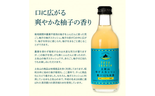 SKS052　土佐山ゆずスカッシュ12本セット スカッシュ ゆず 柚子 ジュース 飲み物 セット お歳暮 御歳暮 ギフト ドリンク 炭酸飲料 柑橘 割り材 お取り寄せ 美味しい おいしい 贈り物 贈答 故郷納税 19000円 ふるさとのうぜい 高知県 芸西村 返礼品