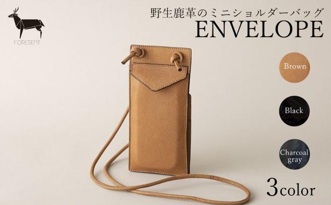 バッグ ENVELOPE New 野生鹿革 スマートフォン ミニショルダーバッグ スマホショルダー スマホ ケース ポーチ 携帯 カード ウォレット アクセサリー 首掛け 斜めがけ 革 鹿革 革製品 ファッション 小物 