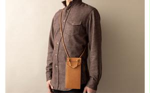 バッグ ENVELOPE New 野生鹿革 スマートフォン ミニショルダーバッグ スマホショルダー スマホ ケース ポーチ 携帯 カード ウォレット アクセサリー 首掛け 斜めがけ 革 鹿革 革製品 ファッション 小物 